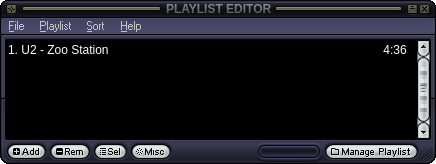The skin's playlist editor window